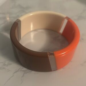 Vintage 70s 80s Acrylic Lucite Retro Mod Color Block Bangle Bracelet
